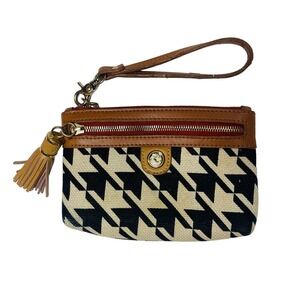 SPARTINA Houndstooth Wristlet Wallet Pouch Clutch Purse Bag Small‎ Accessories